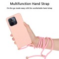 For Xiaomi Redmi 12C Wheat Straw Material + TPU Phone Case with Lanyard(Pink)