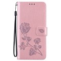 For Xiaomi Redmi Note 13 4G Rose Embossed Flip PU Leather Phone Case(Rose Gold)