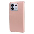 For Xiaomi Redmi Note 13 4G Rose Embossed Flip PU Leather Phone Case(Rose Gold)