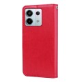 For Xiaomi Redmi Note 13 5G Rose Embossed Flip PU Leather Phone Case(Red)
