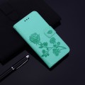 For Xiaomi Redmi A3 Rose Embossed Flip PU Leather Phone Case(Green)