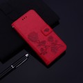 For Xiaomi Redmi A3 Rose Embossed Flip PU Leather Phone Case(Red)