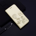 For Xiaomi Redmi Note 12 4G Global Rose Embossed Flip PU Leather Phone Case(Gold)