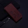 For Xiaomi Redmi Note 12 Pro 5G Global Rose Embossed Flip PU Leather Phone Case(Brown)