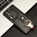 For OPPO Reno11 Pro Wristband Leather Back Phone Case(Black)