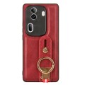 For OPPO Reno11 Pro Wristband Leather Back Phone Case(Red)