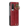 For Samsung Galaxy Fold 5G /W20 Wristband Leather Back Phone Case(Red)