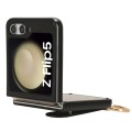 For Samsung Galaxy Z Flip5 Wristband Leather Back Phone Case(Black)