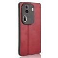 For OPPO Reno11 Pro Global Cow Pattern Sewing Back Cover Phone Case(Red)