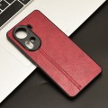 For OPPO Reno 11 5G Global Cow Pattern Sewing Back Cover Phone Case(Red)