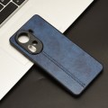 For OPPO Reno 11 5G Global Cow Pattern Sewing Back Cover Phone Case(Blue)