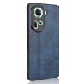 For OPPO Reno 11 5G Global Cow Pattern Sewing Back Cover Phone Case(Blue)