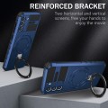 For Samsung Galaxy S21 FE 5G MagSafe Magnetic Holder Phone Case(Blue)