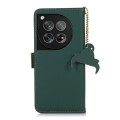 For OnePlus 12 Genuine Leather Magnetic RFID Leather Phone Case(Green)