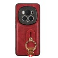 For Honor Magic6 Pro Wristband Leather Back Phone Case(Red)