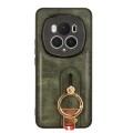 For Honor Magic6 Pro Wristband Leather Back Phone Case(Green)