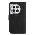 For OnePlus 12 5G Global Stitching Embossed Leather Phone Case(Black)