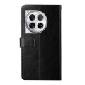 For OnePlus 12 5G Global Y-shaped Pattern Flip Leather Phone Case(Black)