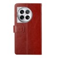 For OnePlus 12R 5G Global Y-shaped Pattern Flip Leather Phone Case(Brown)