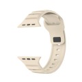 For Apple Watch 9 41mm Dot Texture Fluororubber Watch Band(Starlight)
