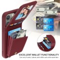 For iPhone 15 Pro Max Crossbody Lanyard Zipper Wallet Leather Phone Case(Wine Red)