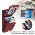 For iPhone 15 Pro Crossbody Lanyard Zipper Wallet Leather Phone Case(Wine Red)