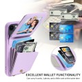 For iPhone 15 Pro Crossbody Lanyard Zipper Wallet Leather Phone Case(Purple)