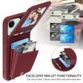 For iPhone 15 Plus Crossbody Lanyard Zipper Wallet Leather Phone Case(Wine Red)