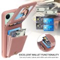 For iPhone 15 Plus Crossbody Lanyard Zipper Wallet Leather Phone Case(Rose Gold)