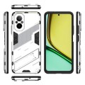 For Realme C67 4G Global Punk Armor 2 in 1 PC + TPU Phone Case with Holder(White)