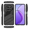 For Realme 12 5G Global Punk Armor 2 in 1 PC + TPU Phone Case with Holder(Black)