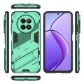 For Realme 12 5G Global Punk Armor 2 in 1 PC + TPU Phone Case with Holder(Green)