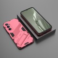 For Realme C65 4G Global Punk Armor 2 in 1 PC + TPU Phone Case with Holder(Light Red)