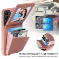 For Samsung Galaxy S22+ 5G Crossbody Lanyard Zipper Wallet Leather Phone Case(Rose Gold)