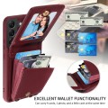 For Samsung Galaxy S21+ 5G Crossbody Lanyard Zipper Wallet Leather Phone Case(Wine Red)