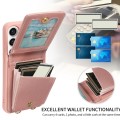 For Samsung Galaxy S23 FE 5G Crossbody Lanyard Zipper Wallet Leather Phone Case(Rose Gold)