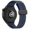 For Huawei Watch 4 / Watch 4 Pro Folding Buckle Silicone Watch Band(Midnight Blue)