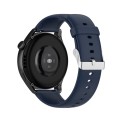 For Huawei Watch 4 / Watch 4 Pro Solid Color Silicone Stainless Steel Silver Buckle Watch Band(Navy