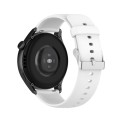 For Huawei Watch 4 / Watch 4 Pro Solid Color Silicone Stainless Steel Silver Buckle Watch Band(White