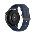 For Huawei Watch 4 / Watch 4 Pro Solid Color Silicone Stainless Steel Black Buckle Watch Band(Navy B