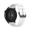 For Huawei Watch 4 / Watch 4 Pro Solid Color Silicone Stainless Steel Black Buckle Watch Band(White)