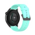 For Huawei Watch 4 / Watch 4 Pro Solid Color Silicone Stainless Steel Black Buckle Watch Band(Teal)
