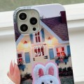 For iPhone 15 Pro Max Painted Pattern PC Phone Case(Bunny Hug)