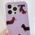 For iPhone 15 Pro Max Painted Pattern PC Phone Case(Dachshund Dog)