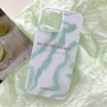 For iPhone 15 Pro Max Painted Pattern PC Phone Case(Matcha Green)