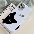 For iPhone 15 Pro Max Painted Pattern PC Phone Case(Black Cat)