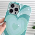 For iPhone 15 Pro Max Painted Pattern PC Phone Case(Green Love)
