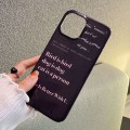 For iPhone 15 Pro Max Painted Pattern PC Phone Case(Alphabet Black)