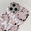 For iPhone 15 Pro Max Painted Pattern PC Phone Case(CATs)