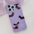 For iPhone 15 Pro Painted Pattern PC Phone Case(Dachshund Dog)